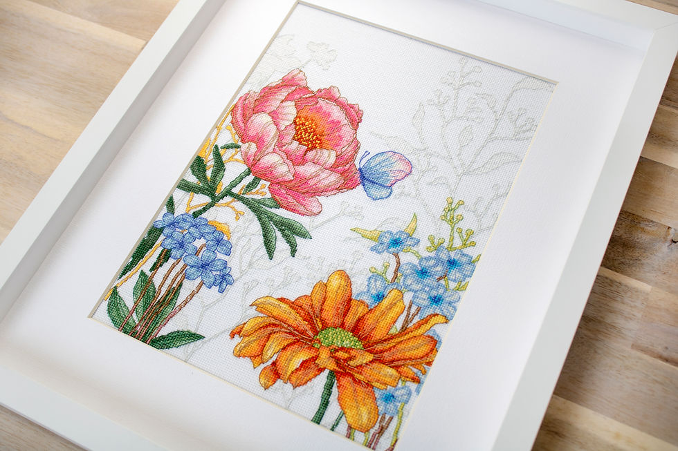 Thumbnail: BU4019 Flowers and Butterfly - Cross Stitch Kit Luca-S