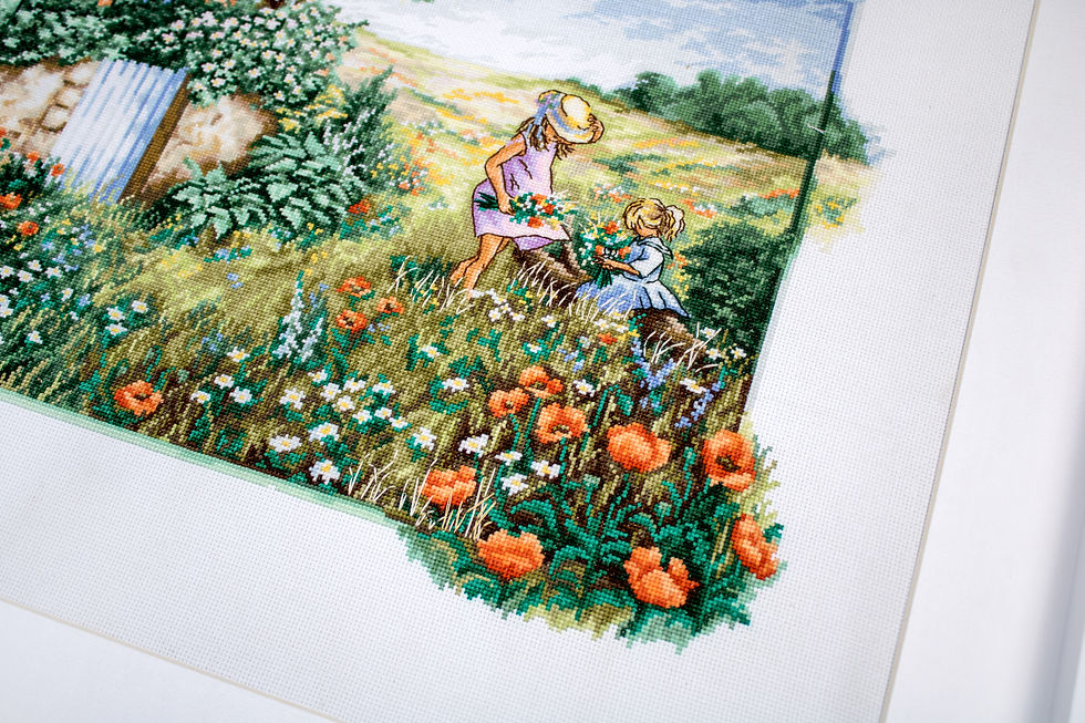 Thumbnail: BU4013 Landscape with Poppies - Cross Stitch Kit Luca-S