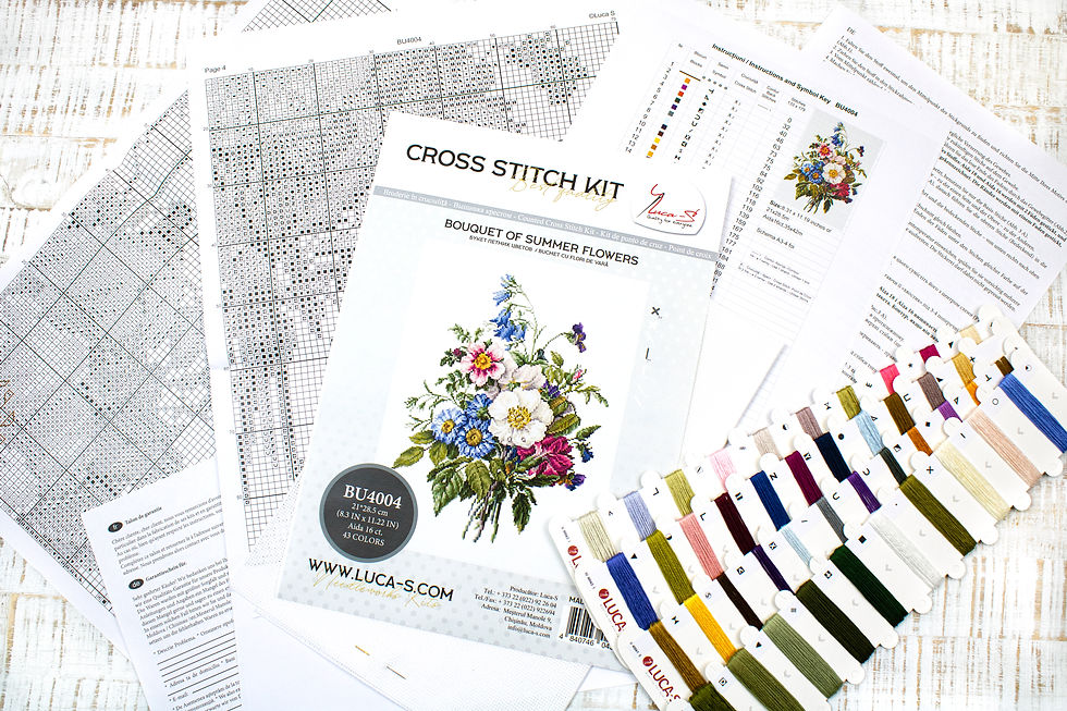 Thumbnail: Cross Stitch Kit Luca-S -  Bouquet Of Summer Flowers BU4004
