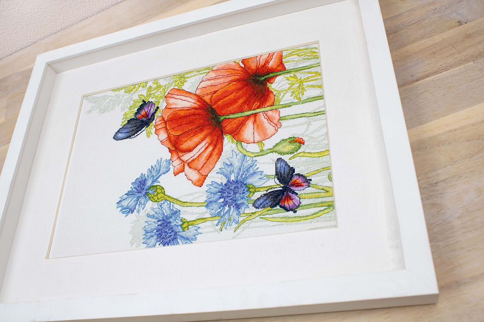 Thumbnail: BU4018 Poppies and Butterflies - Cross Stitch Kit Luca-S