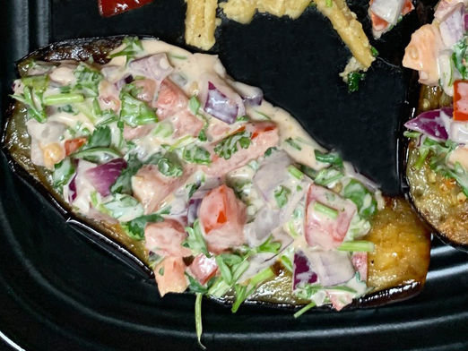 Stuffed Vegan Roasted Eggplant