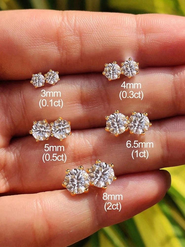 Miniatura: Brincos Solitaire – Moissanita e Prata 925
