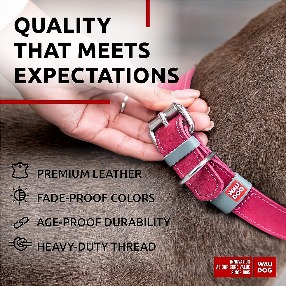 Thumbnail: Pink Long Lasting Leather Dog Collar Adjustable for Medium Dogs 1215 inch Neck
