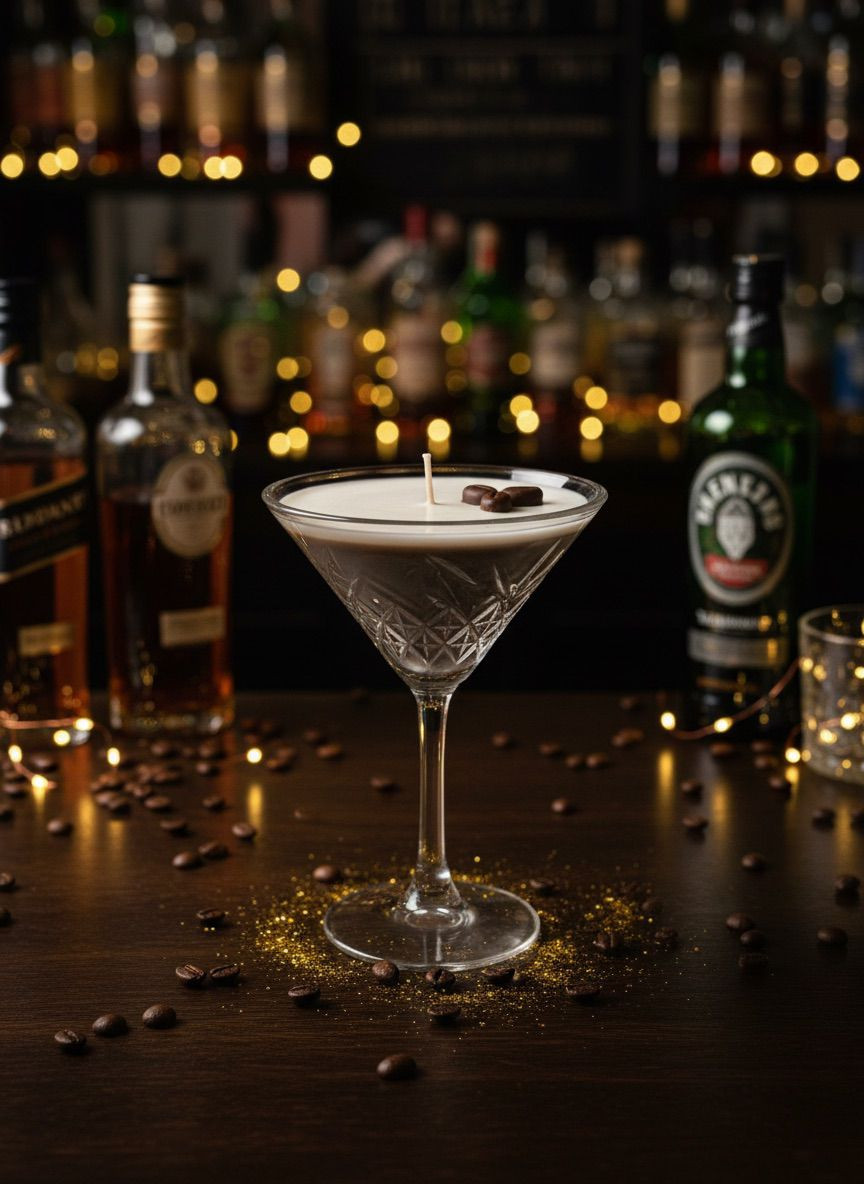 Bougie parfumée Expresso Martini Café artisanale en cire de soja – Melted Drinks