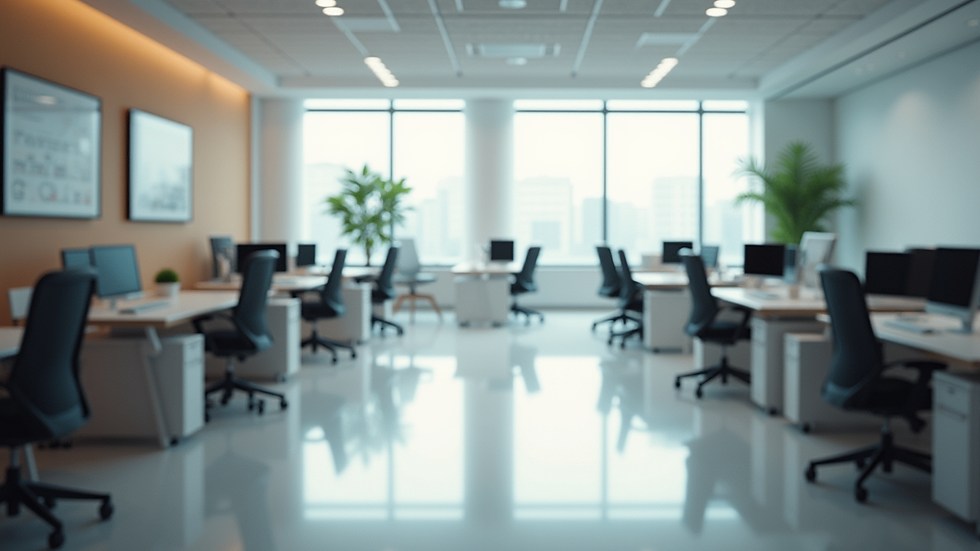 High angle view of a clean and organized office space
