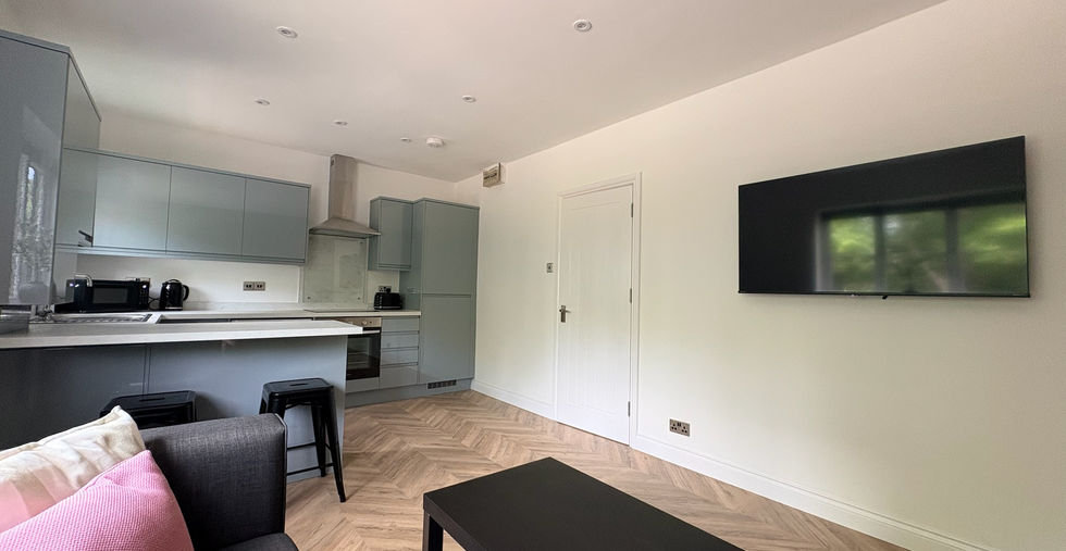 Living area and kitchen at Wallace Street, Spital Tongues