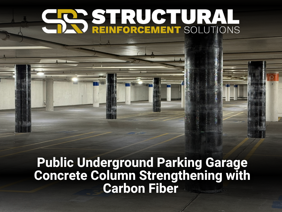 Shear Cracks in Concrete Columns | Underground Parking Garage Carbon Fiber Rehab – Structural Strengthening with Carbon Fiber