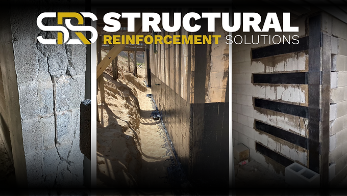 Coastal condominium in the Outer Banks showing hurricane-related structural damage prior to carbon fiber strengthening by Structural Reinforcement Solutions.