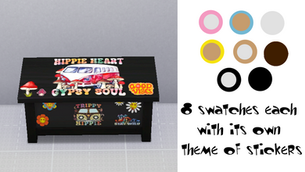 Retro Bedroom-Hope Chest With Stickers