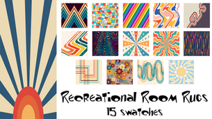 FC-Retro RecRoom-Hippy Dippy Square Rug