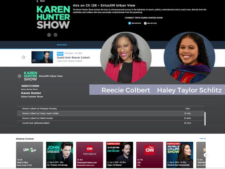 Haley Taylor Schlitz Joins Reece Colbert On SiriusXM Karen Hunter Show