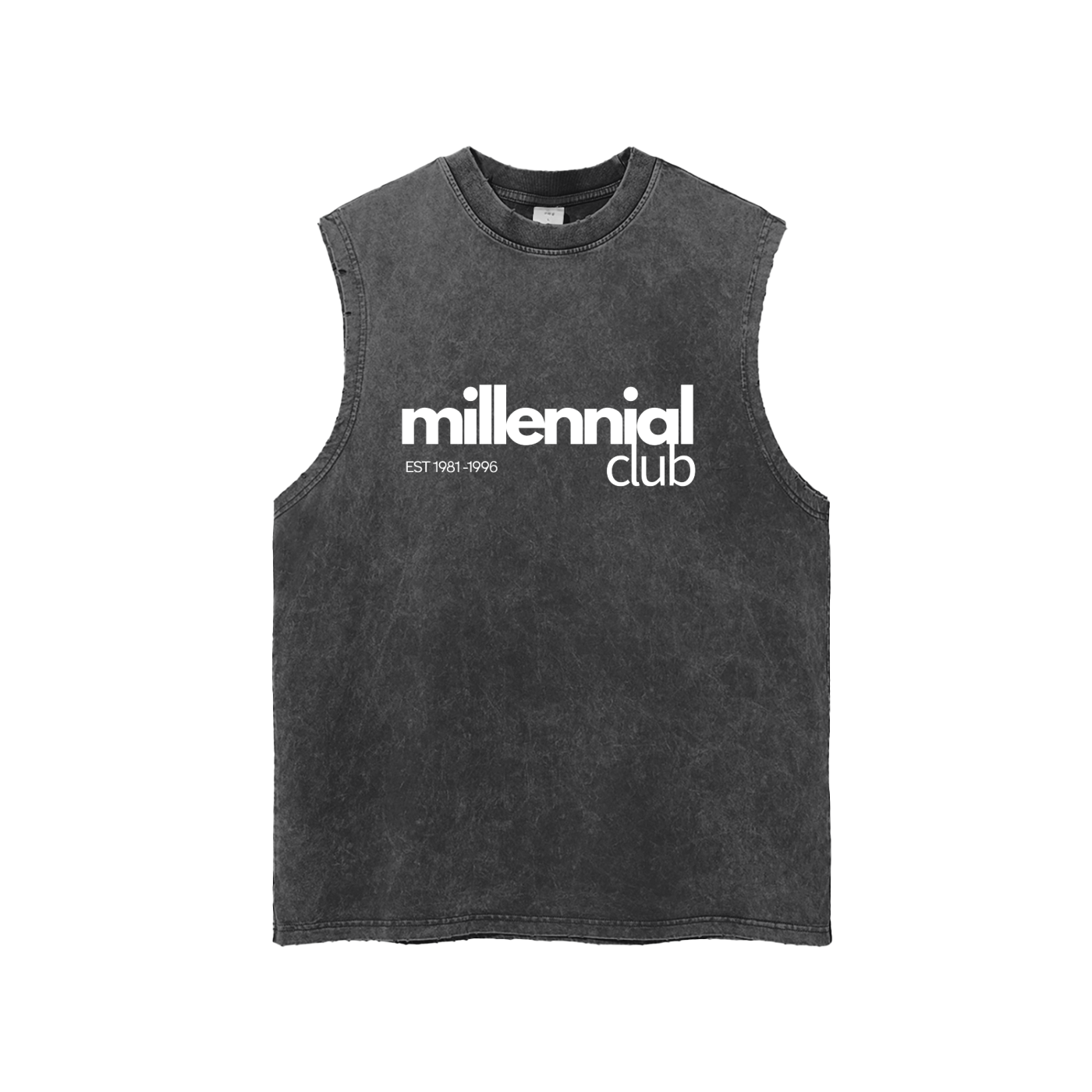 Snow Washed Frayed Hem Tank Top