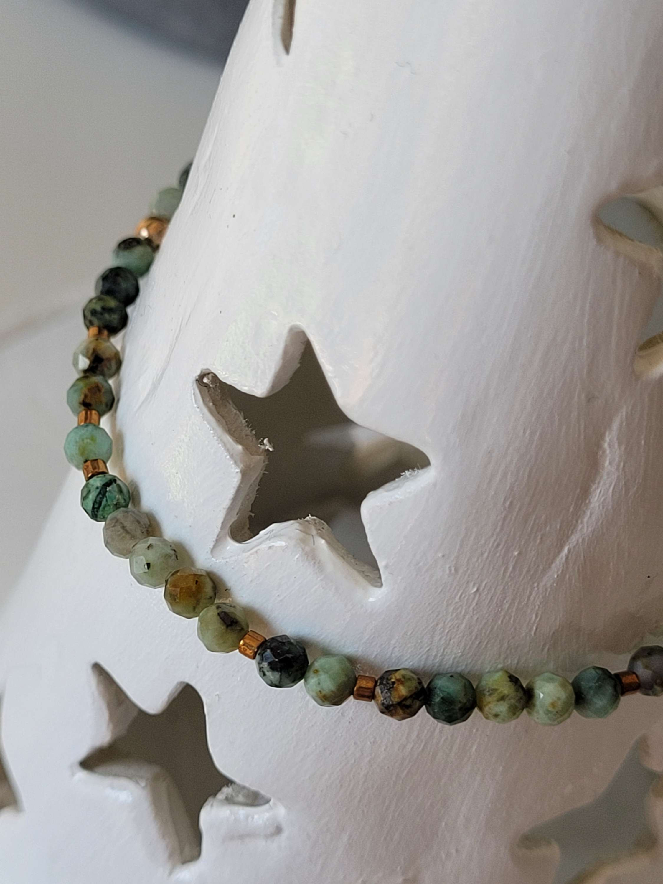 Bracelet Turquoise facettées 