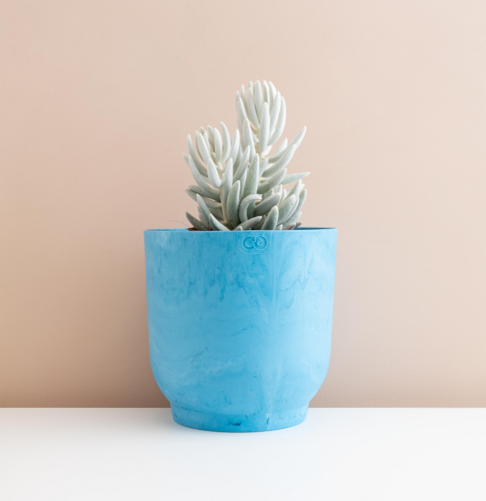 Thumbnail: Recycled Ocean Plastic Plant Pot Light Blue - 2 Sizes