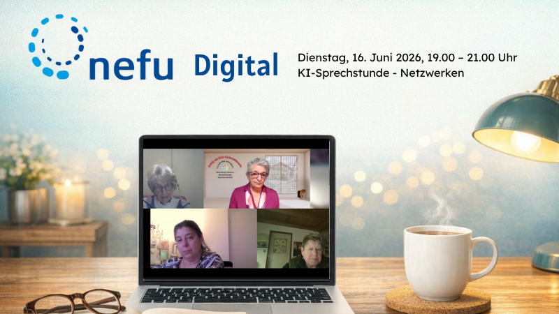 NEFU Netzwerktreffen digital zum Thema: KI-Sprechstunde