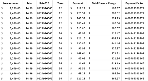 Example Blaze Computer System Payments
