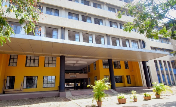 Front entrance and main academic building of SPIT Mumbai