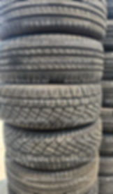 Stacked used tires