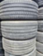 Stacked used tires