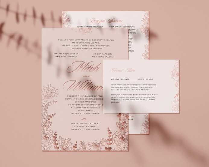 Classic wedding suite made by The Card Co. Dubai's wedding invitation curators