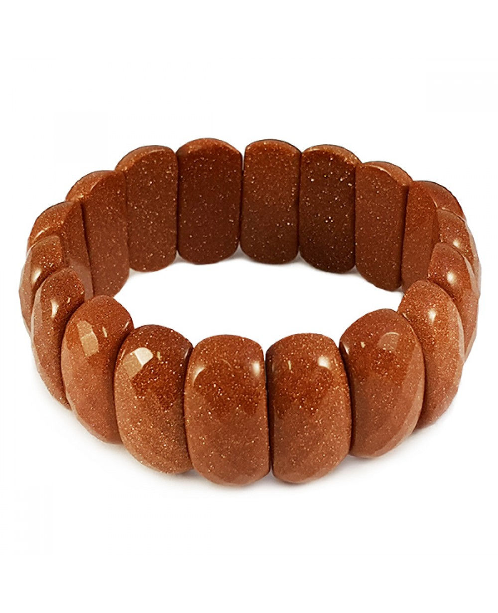 Goldstone facetted Drum Bracelet