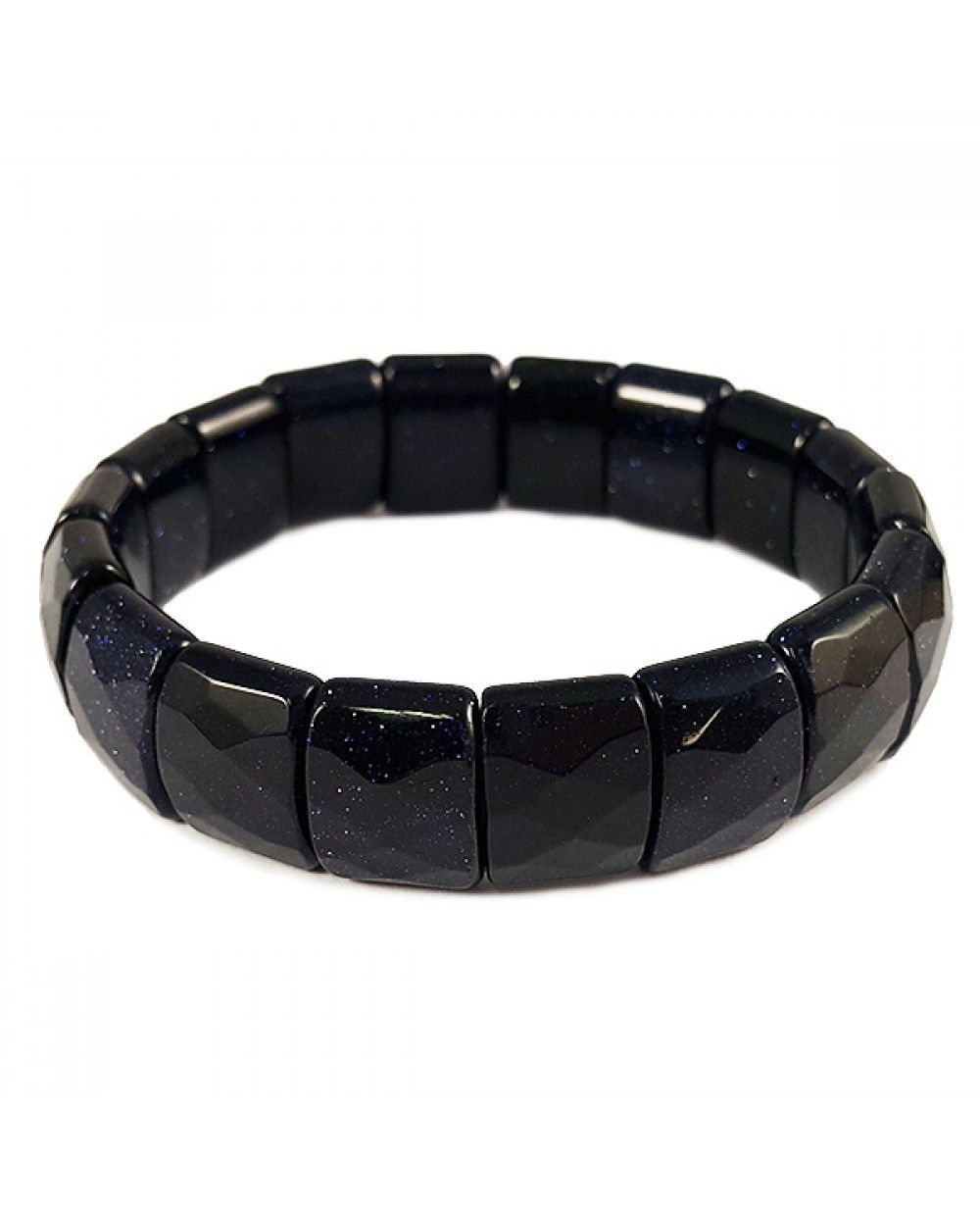 Blue Goldstone Rectangle Bracelet