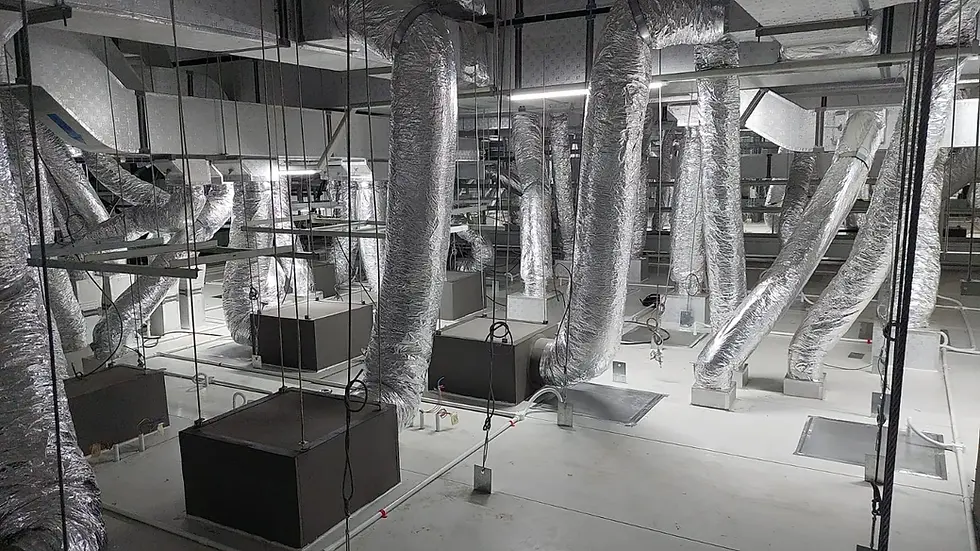 HVAC ductwork and EPC systems in a building.