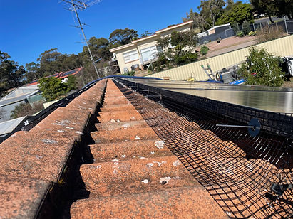 stainless steel wire mesh fixed to solar panels on a roof to pigeon proof the asset.