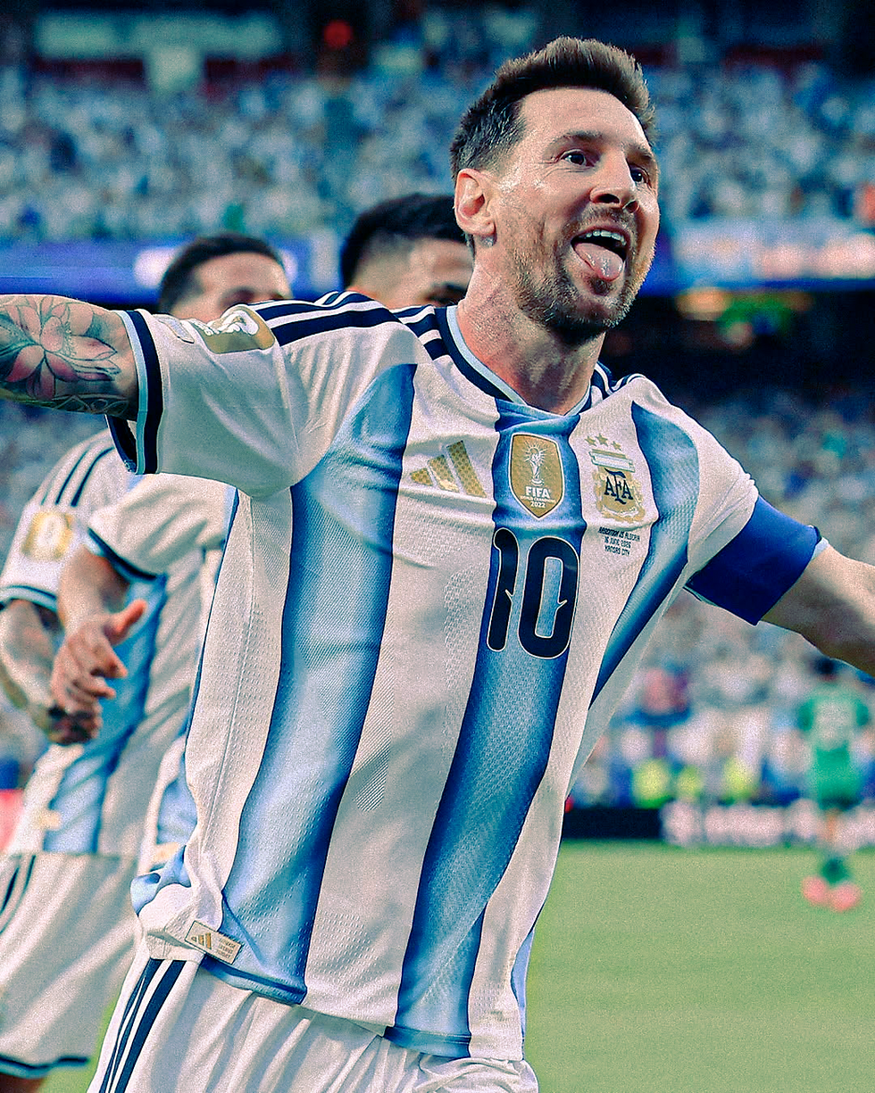 Arms wide open after writing himself into World Cup history again.
