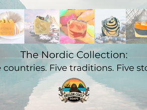 Five handcrafted soaps from Oregon Coast Soaps inspired by Nordic traditions that helped shape the northern Oregon Coast.