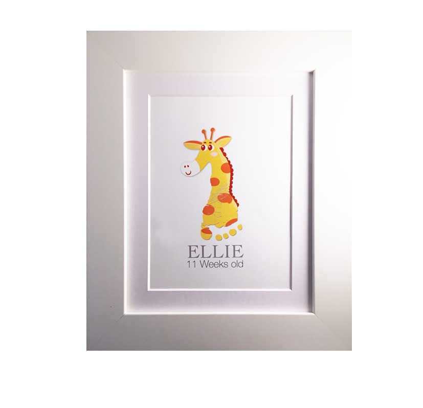 Giraffe footprint nursery picture decor
