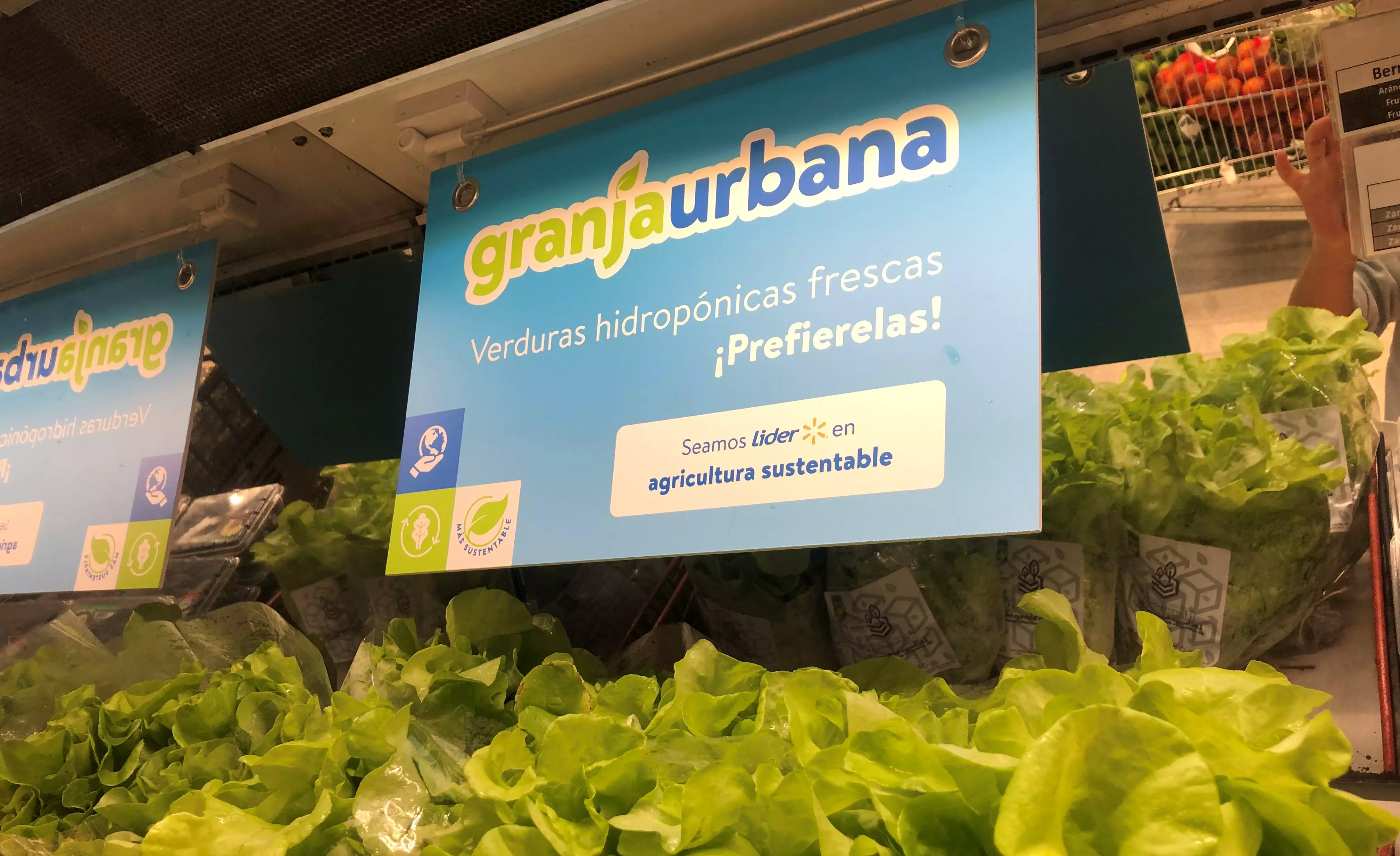 Productos de Farmtastica exhibidos en Walmart Chile