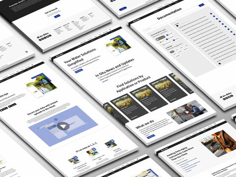 Collage of Branding Assets displaying the new In-Situ branding in website design