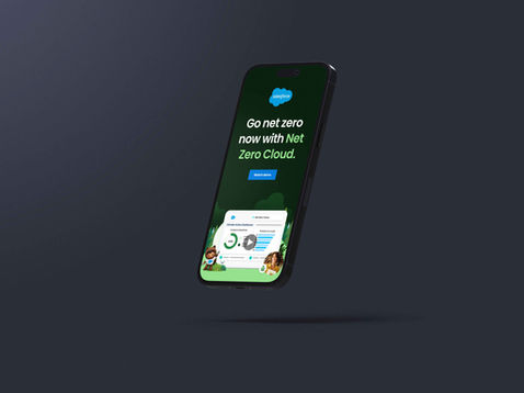 Green advertising mock up on a phone