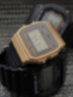 The gold Casio F91WM-9A and a couple G-Shocks