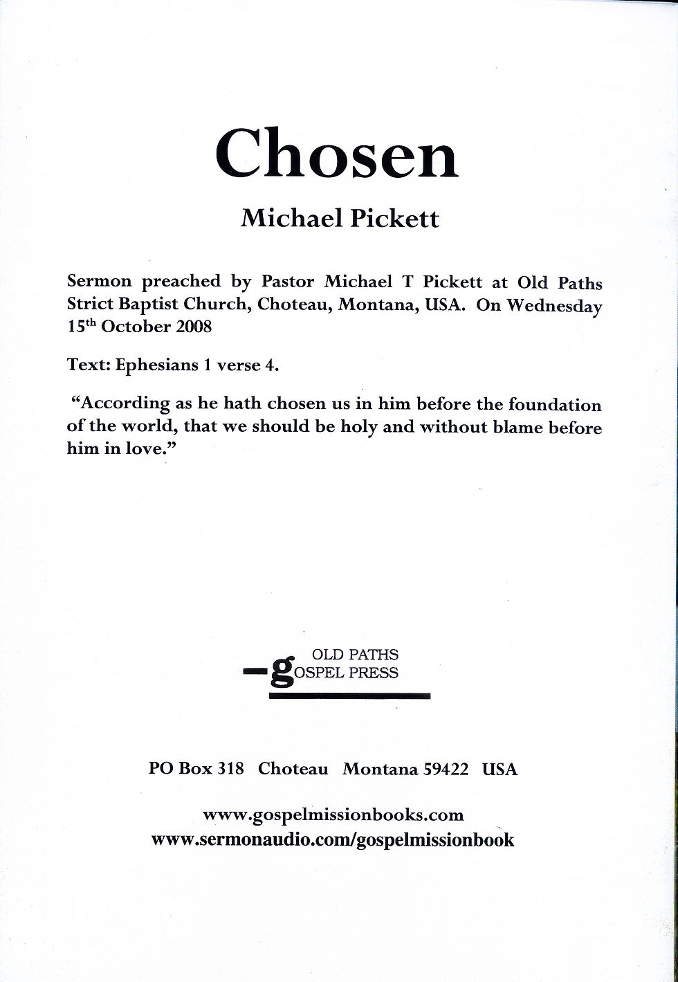 Thumbnail: Chosen - Michael Pickett (1943-2021)
