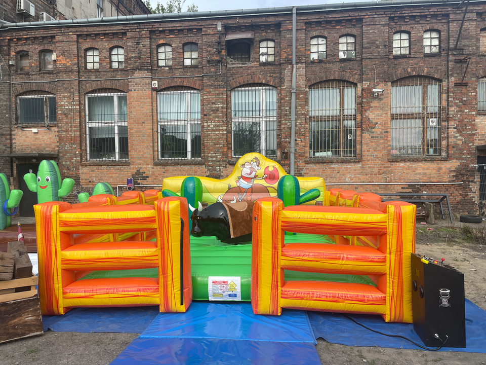 Mechaniczny byk rodeo: zabawa dla dzieci i dorosłych