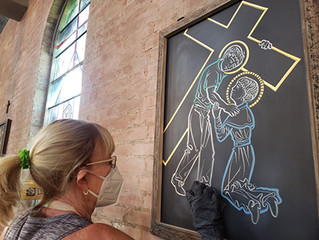 St. John the Baptist Catholic Church gets help cleaning Catich slates