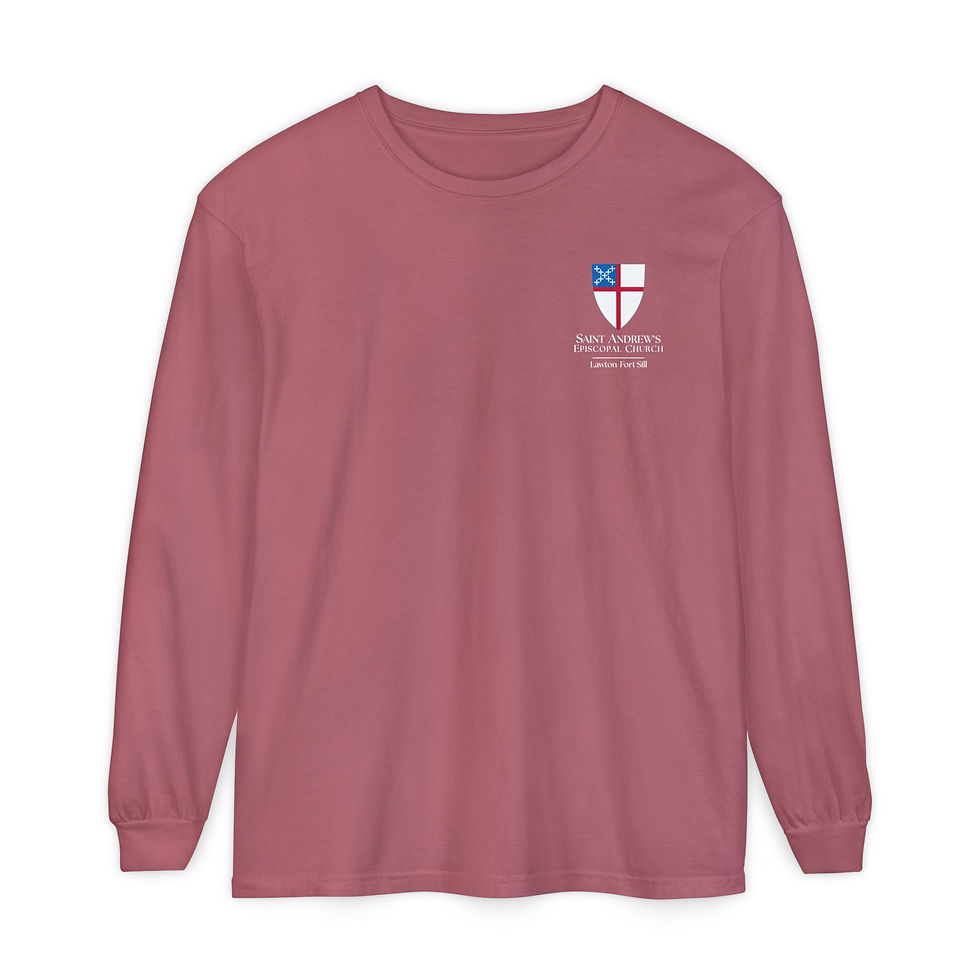 Thumbnail: Unisex Episcopal Shield/Pride Graphic Long Sleeve Dark T-Shirt