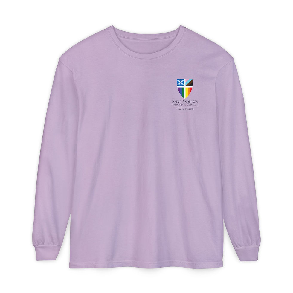 Thumbnail: Unisex Good Shepherd Pride Shield Long Sleeve Bright T-Shirt