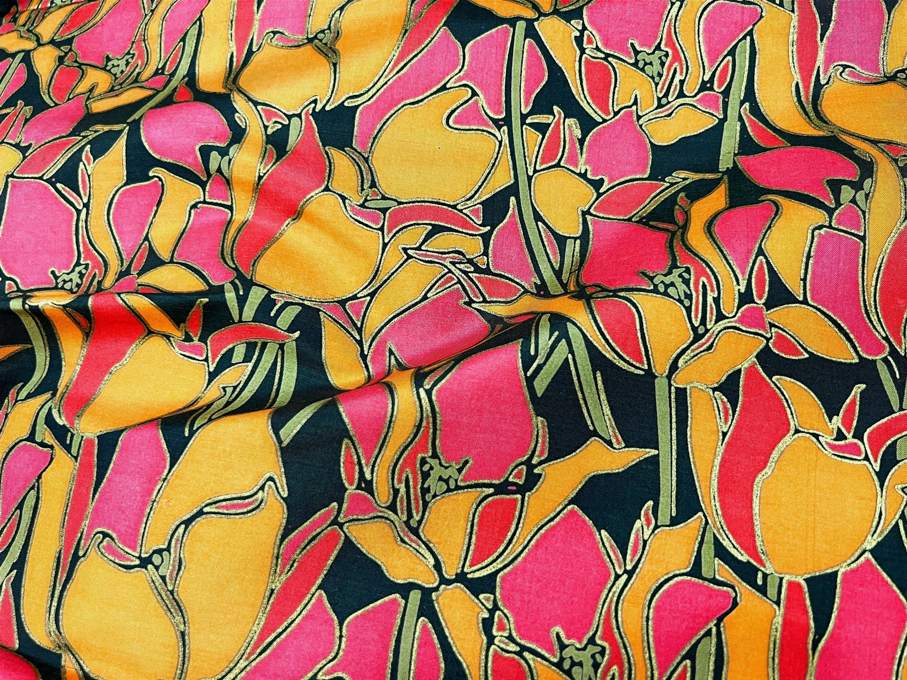 FLORAL PRINTED SILK