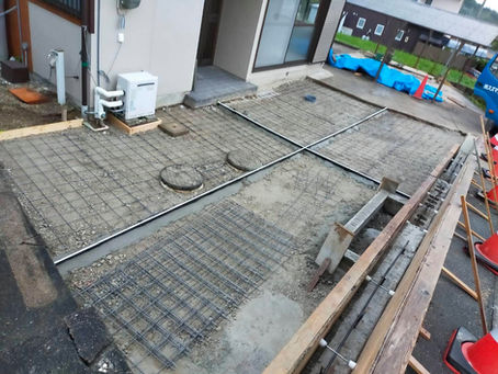 駐車場増設のための土間コンクリート打設