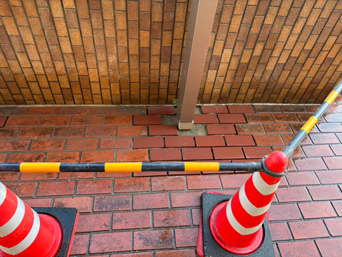 マンション外構工事　タイル張り