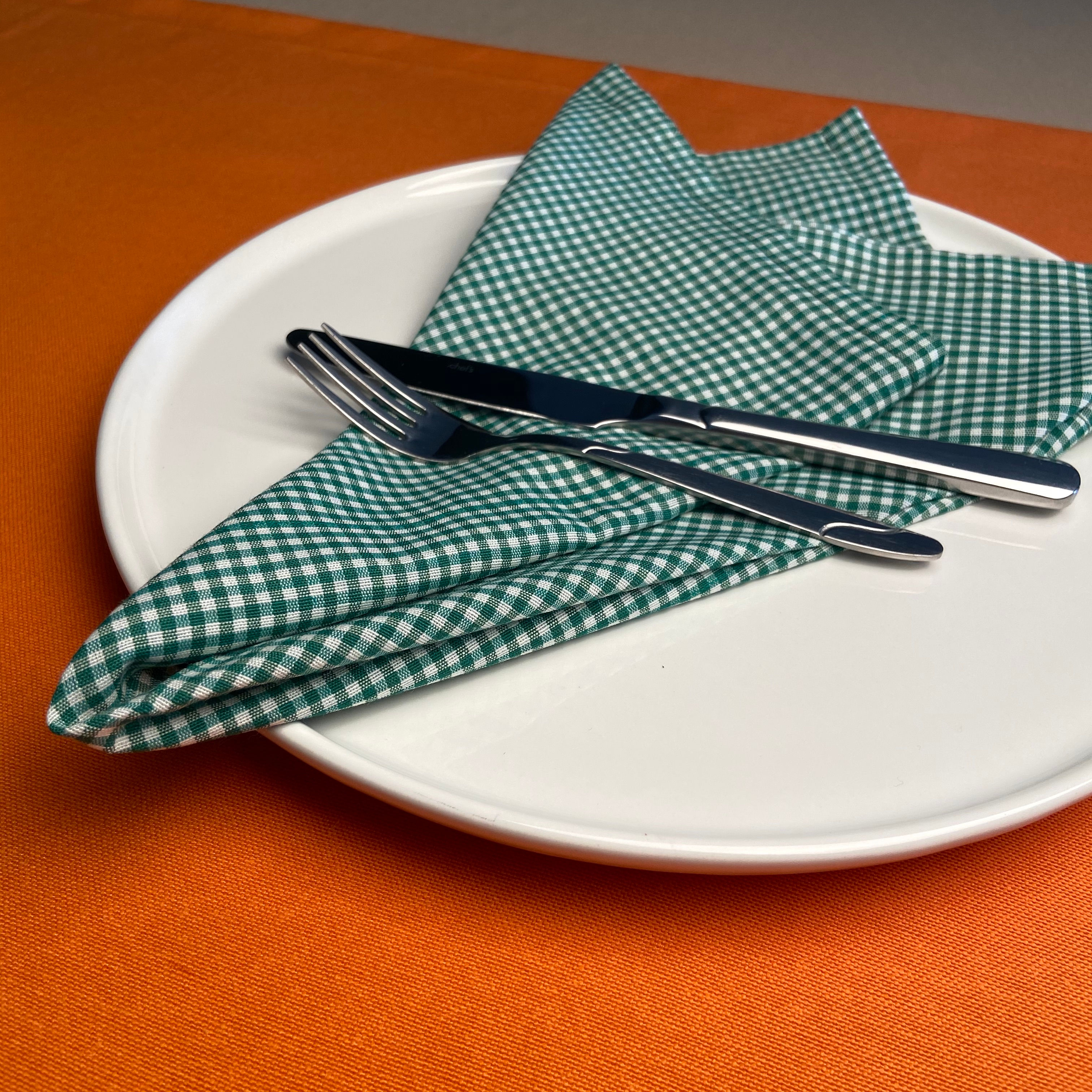 4'lü Peçete seti - Koyu Yeşil Ekoseli