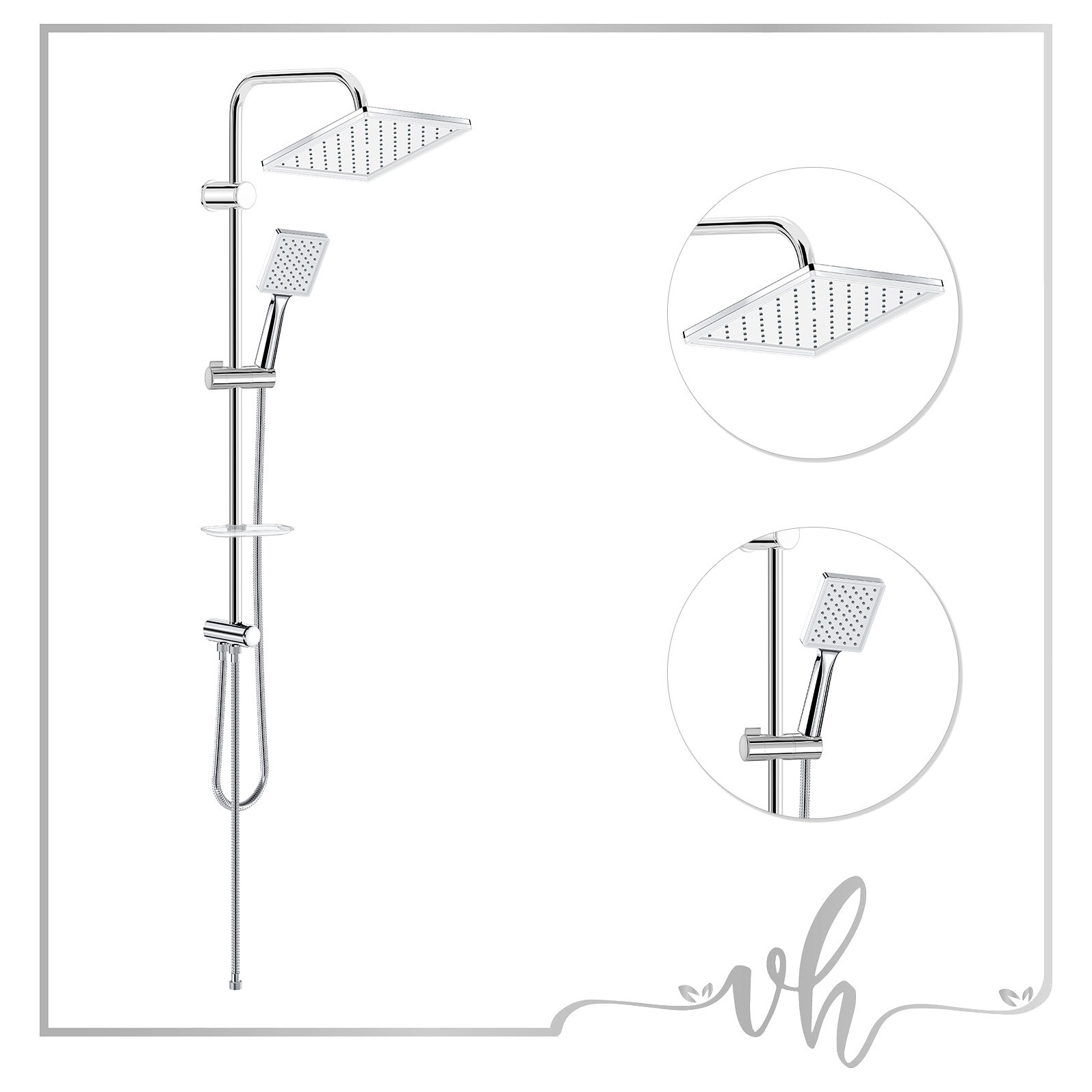 Venina Home Queen Chrome Rain Duş Seti