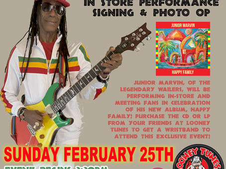 JUNIOR MARVIN: In-Store Performance / Signing / Photos: Sun. Feb 25th @ 3:30PM