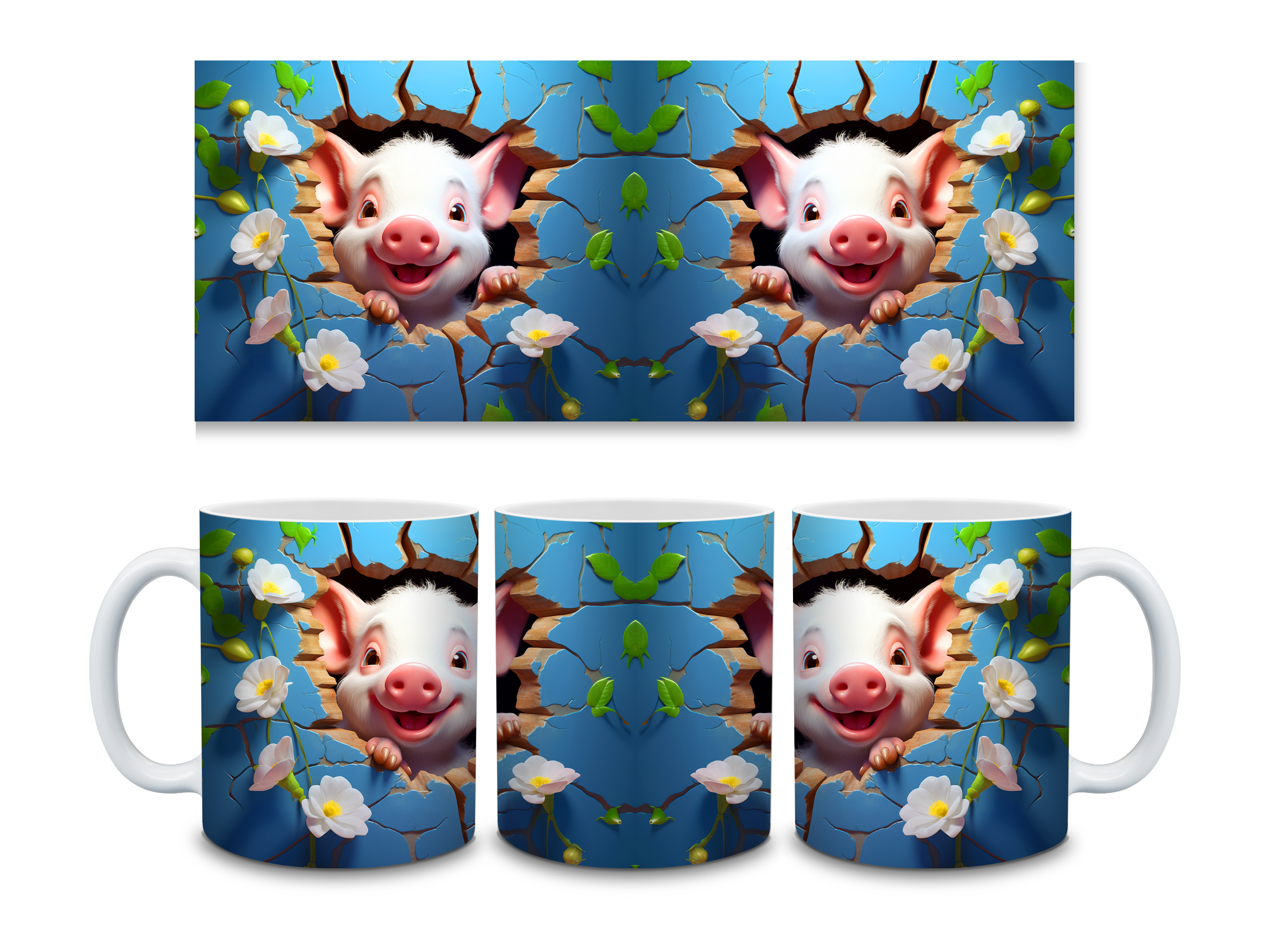 3D Pig 11oz Mug