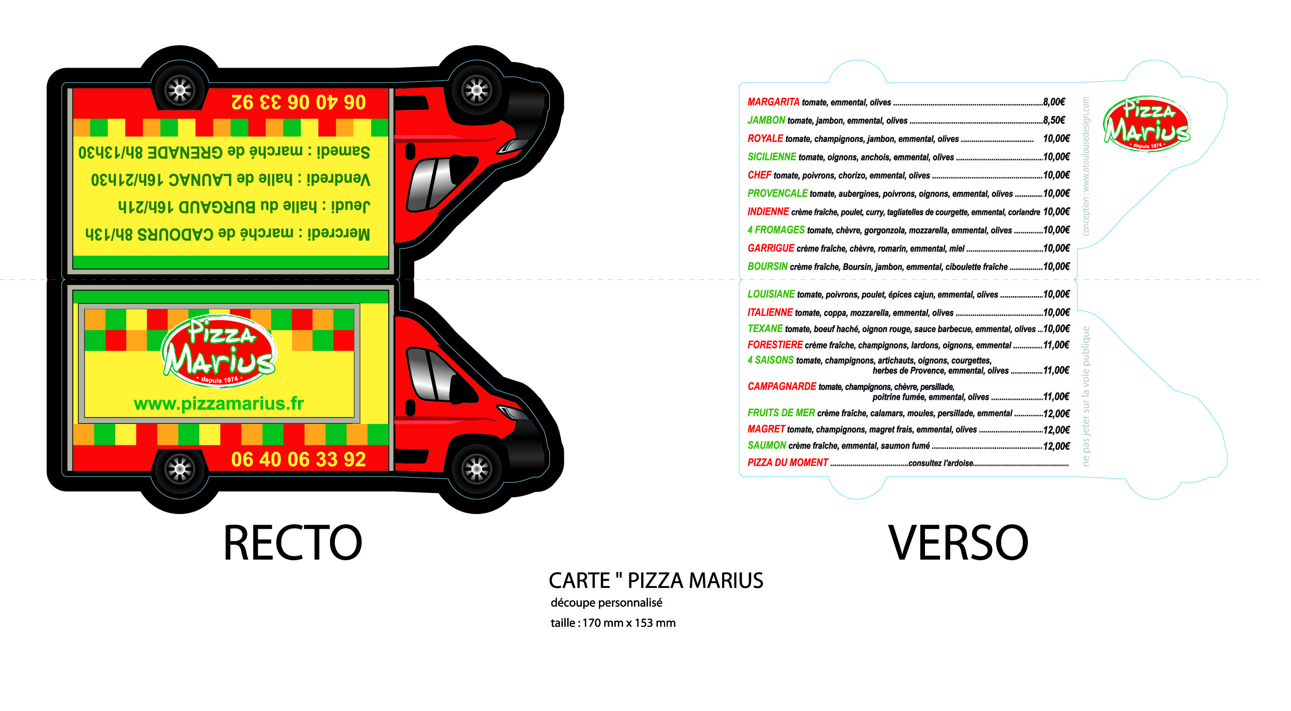 carte pizzeria à emporter