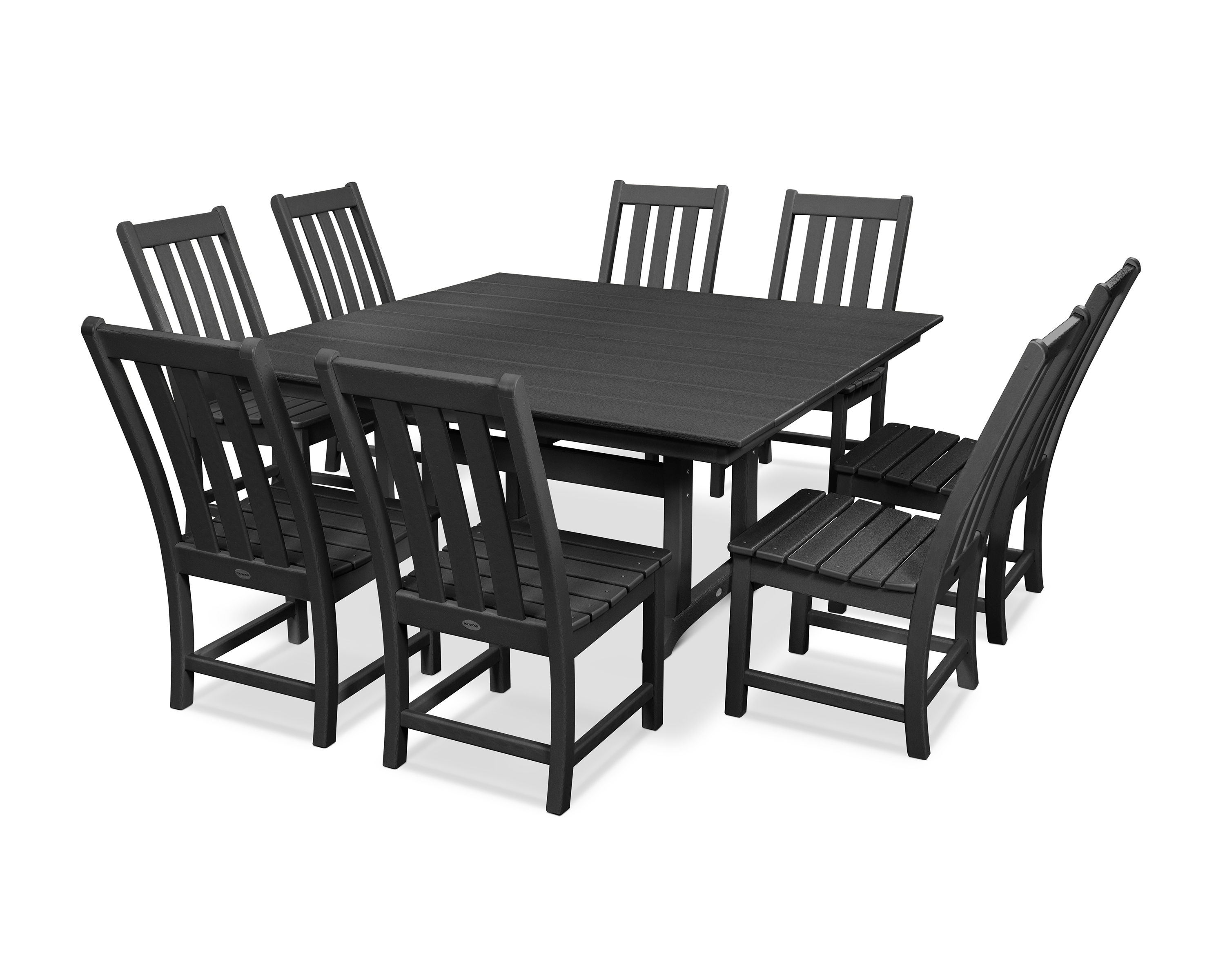 POLYWOOD® Vineyard 9-Piece Farmhouse Trestle Dining Set