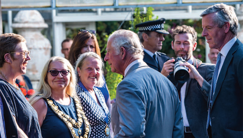 The Duke meets Cornwall Council CEO Kate Kennally in the official line-up